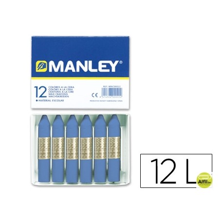 LAPICES CERA MANLEY UNICOLOR AZUL ULTRAMAR -CAJA DE 12 N.18