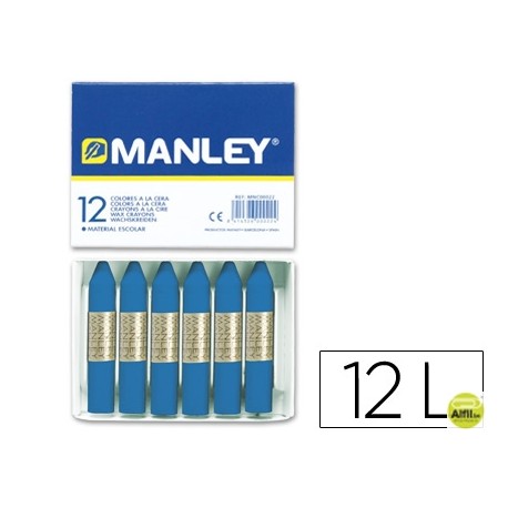 LAPICES CERA MANLEY UNICOLOR AZUL PRUSIA -CAJA DE 12 N.19