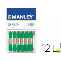 LAPICES CERA MANLEY UNICOLOR VERDE NATURAL -CAJA DE 12 N.21