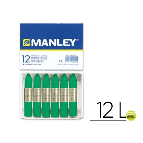 LAPICES CERA MANLEY UNICOLOR VERDE NATURAL -CAJA DE 12 N.21
