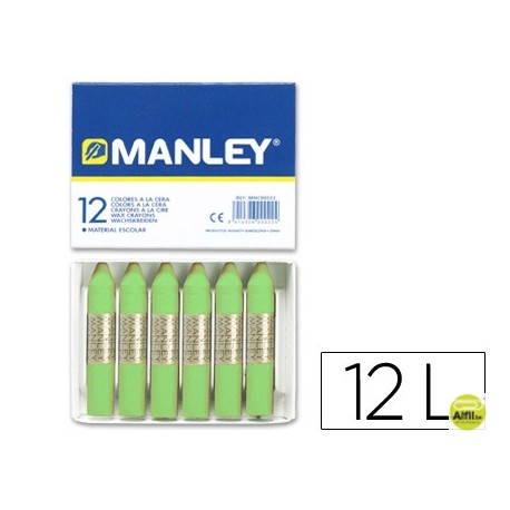 LAPICES CERA MANLEY UNICOLOR VERDE AMARILLENTO -CAJA DE 12 N.22