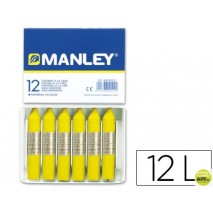 LAPICES CERA MANLEY UNICOLOR AMARILLO LIMON -CAJA DE 12 N.2