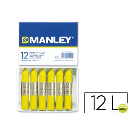 LAPICES CERA MANLEY UNICOLOR AMARILLO LIMON -CAJA DE 12 N.2