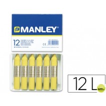 LAPICES CERA MANLEY UNICOLOR AMARILLO CLARO -CAJA DE 12 N.4
