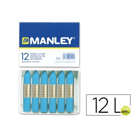 LAPICES CERA MANLEY UNICOLOR AZUL CELESTE -CAJA DE 12 N.17