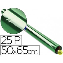 PAPEL CELOFAN ROLLO TREPADO VERDE -HOJA DE 50X65 CM