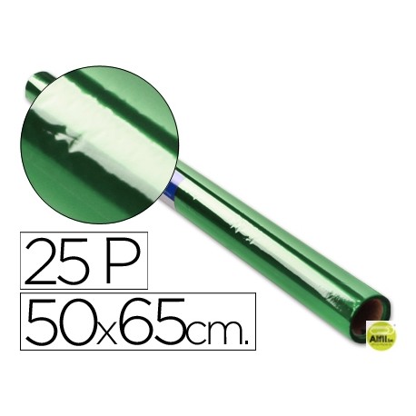 PAPEL CELOFAN ROLLO TREPADO VERDE -HOJA DE 50X65 CM