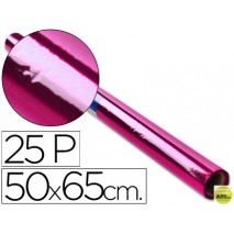 PAPEL CELOFAN ROLLO TREPADO ROSA -HOJA DE 50X65 CM