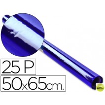 PAPEL CELOFAN ROLLO TREPADO AZUL HOJA DE 50X65 CM