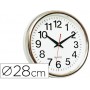 RELOJ Q-CONNECT DE PARED PLASTICO OFICINA REDONDO 30 CM MARCO CROMADO