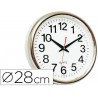 RELOJ Q-CONNECT DE PARED PLASTICO OFICINA REDONDO 30 CM MARCO CROMADO
