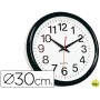 RELOJ Q-CONNECT DE PARED PLASTICO OFICINA REDONDO 30 CM MARCO NEGRO