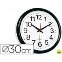 RELOJ Q-CONNECT DE PARED PLASTICO OFICINA REDONDO 30 CM MARCO NEGRO