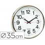 RELOJ Q-CONNECT DE PARED PLASTICO OFICINA REDONDO 38 CM MARCO CROMADO