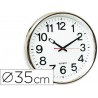 RELOJ Q-CONNECT DE PARED PLASTICO OFICINA REDONDO 38 CM MARCO CROMADO
