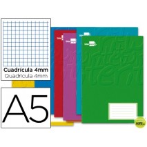 LIBRETA LIDERPAPEL WRITE A5 32 HOJAS 60G/M2CUADRO 4MM CON MARGEN