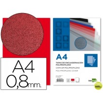 TAPA ENCUADERNACION LIDERPAPEL POLIPROPILENO A4 0.8MM ROJA