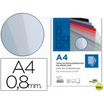TAPA ENCUADERNACION LIDERPAPEL POLIPROPILENO A4 0.8MM TRANSPARENTE