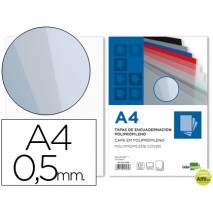 TAPA ENCUADERNACION LIDERPAPEL POLIPROPILENO A4 0.5MM TRANSPARENTE