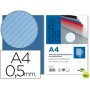 TAPA ENCUADERNACION LIDERPAPEL POLIPROPILENO RAYADO A4 0.5MM AZUL
