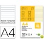 BLOC NOTAS LIDERPAPEL HORIZONTAL A4 50 HOJAS AMARILLAS 60G/M2 ENCOLADO