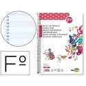 BLOC MUSICA LIDERPAPEL PENTAGRAMA 3MM FOLIO 20 HOJAS 100G/M2