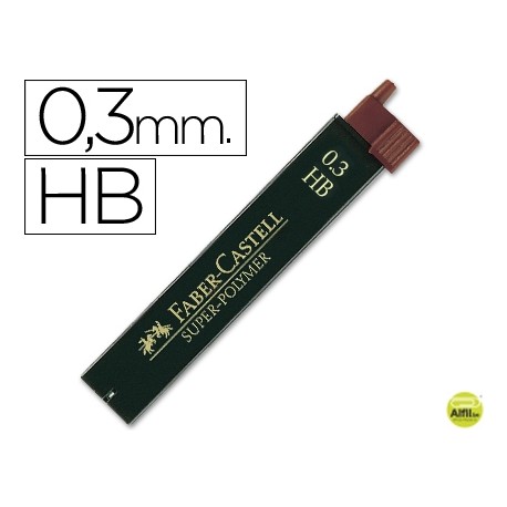MINAS FABER GRAFITO 9063 0,3 MM HB -ESTUCHE DE 12 MINAS