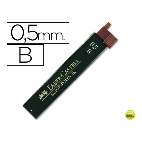 MINAS FABER GRAFITO 9065 0,5 MM B -ESTUCHE DE 12 MINAS