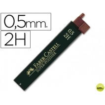 MINAS FABER GRAFITO 9065 0,5 MM 2H -ESTUCHE DE 12 MINAS