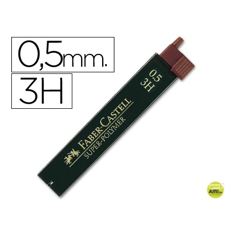 MINAS FABER GRAFITO 9065 0,5 MM 3H -ESTUCHE DE 12 MINAS