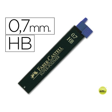 MINAS FABER GRAFITO 9067 0,7 MM HB -ESTUCHE DE 12 MINAS