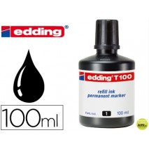 TINTA ROTULADOR EDDING T-100 NEGRO FRASCO DE 100 ML