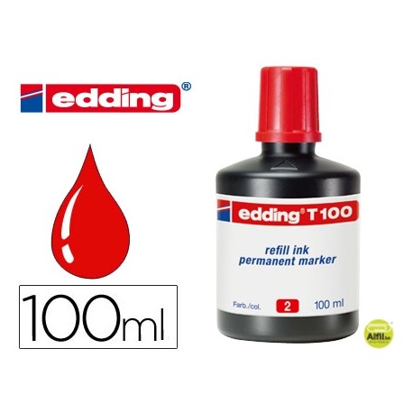 TINTA ROTULADOR EDDING T-100 ROJO -FRASCO DE 100 ML