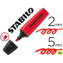 ROTULADOR STABILO BOSS FLUORESCENTE 70 ROJO