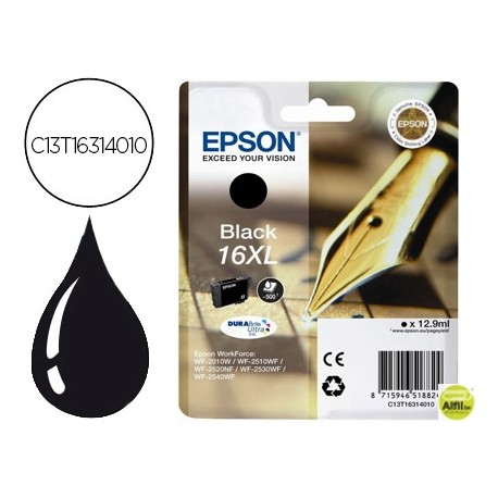 INK-JET EPSON 16XL WF2010W WF2510WF WF2520NF WF2530WF WF2540WF NEGRO 500 PAG