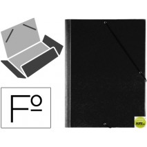 CARPETA GOMAS SOLAPAS PLASTICOSARO FOLIO NEGRA