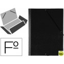 CARPETA GOMAS SOLAPAS PLASTICOSARO FOLIO NEGRA