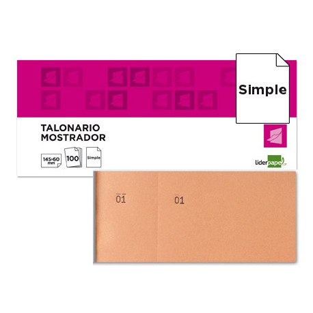 TALONARIO LIDERPAPEL MOSTRADOR 62X145 MM TL04 NARANJA CON MATRIZ