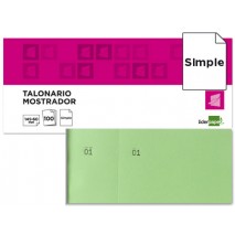 TALONARIO LIDERPAPEL MOSTRADOR 62X145 MM TL06 VERDE CON MATRIZ