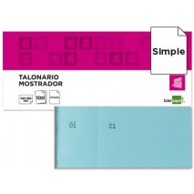 TALONARIO LIDERPAPEL MOSTRADOR 62X145 MM TL03 CELESTE CON MATRIZ