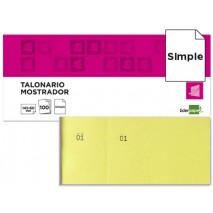 TALONARIO LIDERPAPEL MOSTRADOR 62X145 MM TL01 AMARILLO CON MATRIZ