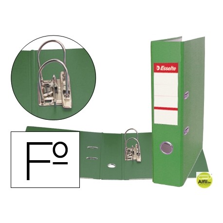 ARCHIVADOR DE PALANCA ESSELTE PLASTICO FOLIO VERDE