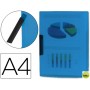 CARPETA BEAUTONE DOSSIER PINZA LATERAL 35482 POLIPROPILENO DIN A4 AZUL -30 HOJAS -PINZA GIRATORIA