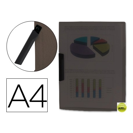 CARPETA BEAUTONE DOSSIER PINZA LATERAL 35485 POLIPROPILENO DIN A4 NEGRA -30 HOJAS -PINZA GIRATORIA