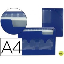 CARPETA BEAUTONE CLASIFICADOR FUELLE 33622 POLIPROPILENO DIN A4 AZUL -2 DISKETTERAS -13 DEPARTAMENTO