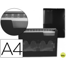 CARPETA BEAUTONE CLASIFICADOR FUELLE 33625 POLIPROPILENO DIN A4 NEGRA -2 DISKETTERA -13 DEPARTAMENTO