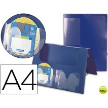 CARPETA BEAUTONE PORTADOCUMENTOS GOMAS 36992 POLIPROPILENO DIN A4 AZUL -LOMO 25 MM -2 DISKETTERAS