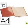 CARPETA BEAUTONE ESCAPARATE 37900 10 FUNDAS POLIPROPILENO DIN A4 ROJA