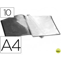 CARPETA BEAUTONE ESCAPARATE 37905 10 FUNDAS POLIPROPILENO DIN A4 NEGRA