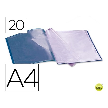 CARPETA BEAUTONE ESCAPARATE 37912 20 FUNDAS POLIPROPILENO DIN A4 AZUL